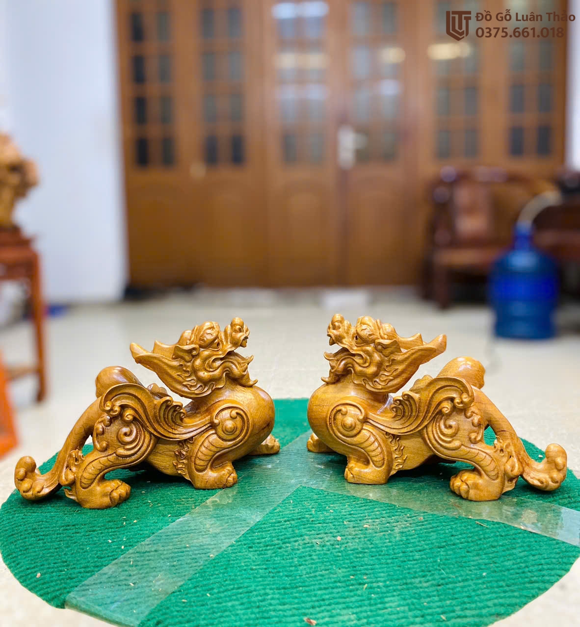 Cặp tỳ hưu hút tài lộc cao 12 ngang 20 sâu 7(cm )